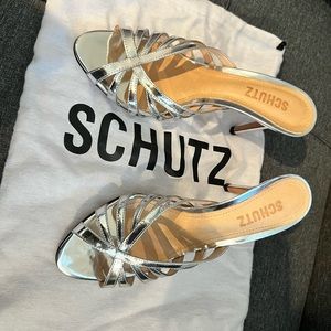 SCHUTZ mirror silver sandals Gorgeous!! Like new 1x